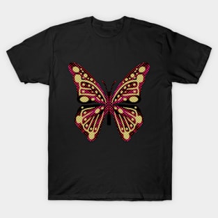 Fantasy Butterfly in Pink Metallic Quilt T-Shirt